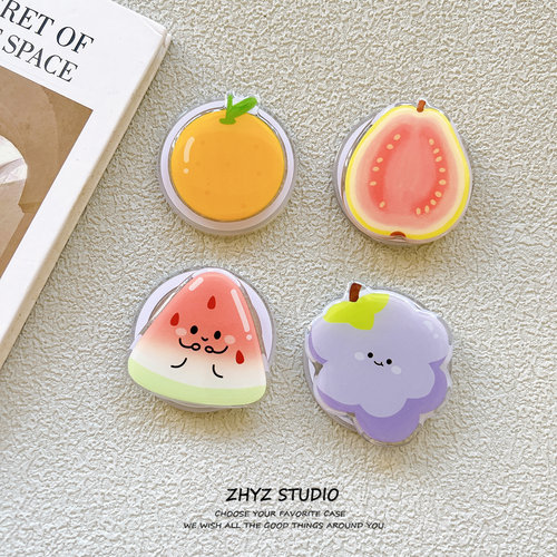 ins创意可爱小众水果笑脸磁吸支架适用MAGsafe手机桌面支撑架男女