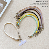 简约皮纹挂绳短款 短绳手腕手提挂链带夹片适用手机壳钥匙扣防丢女