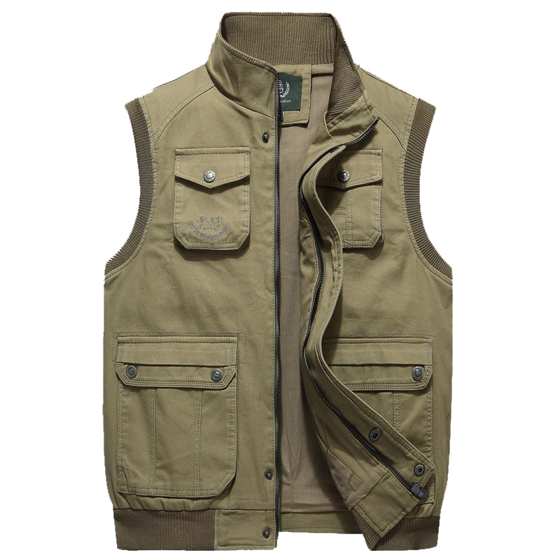 全棉坎肩外套导演工装多口袋