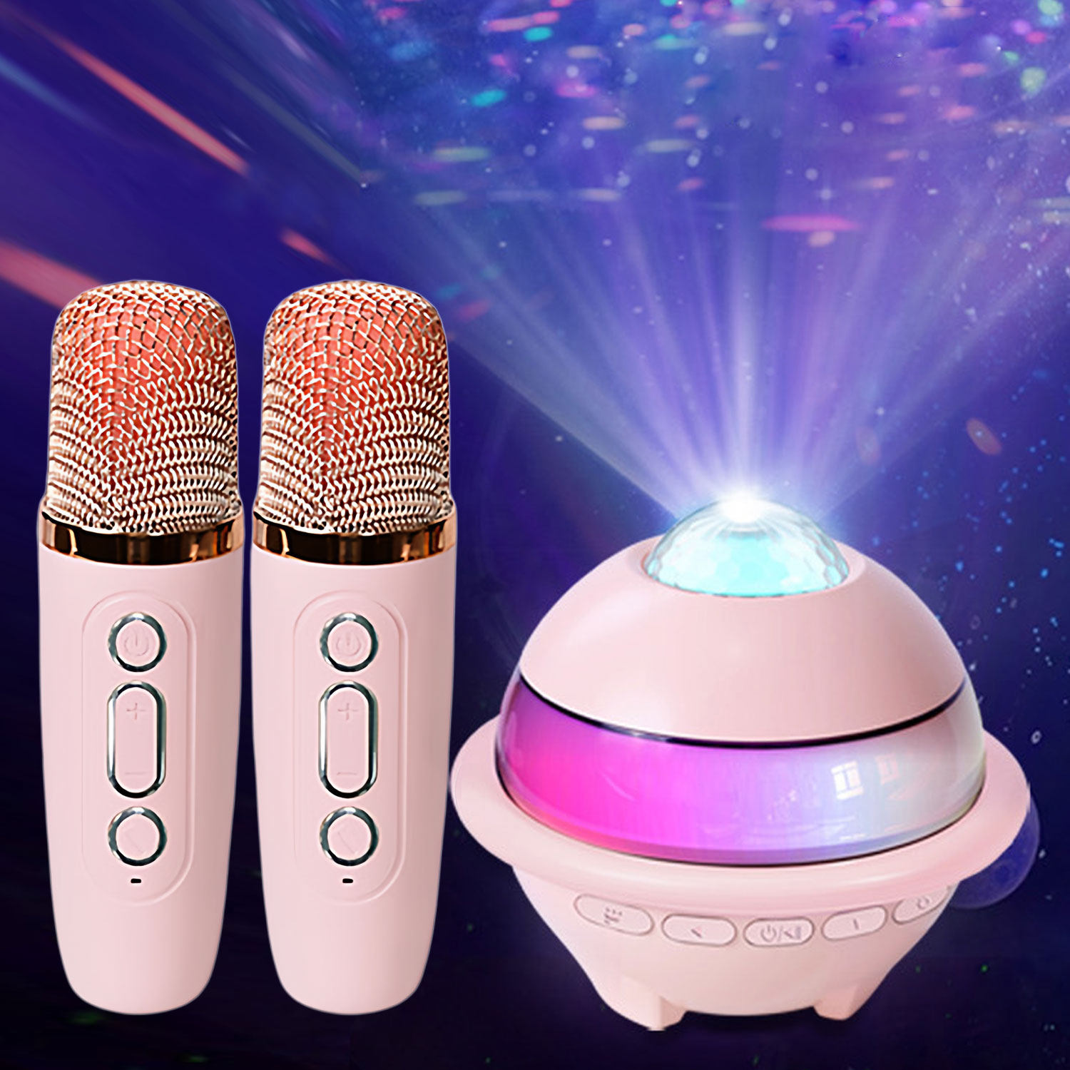 氛围灯蓝牙音响二合一无线音箱话筒带麦克风家用k歌户外唱歌神器