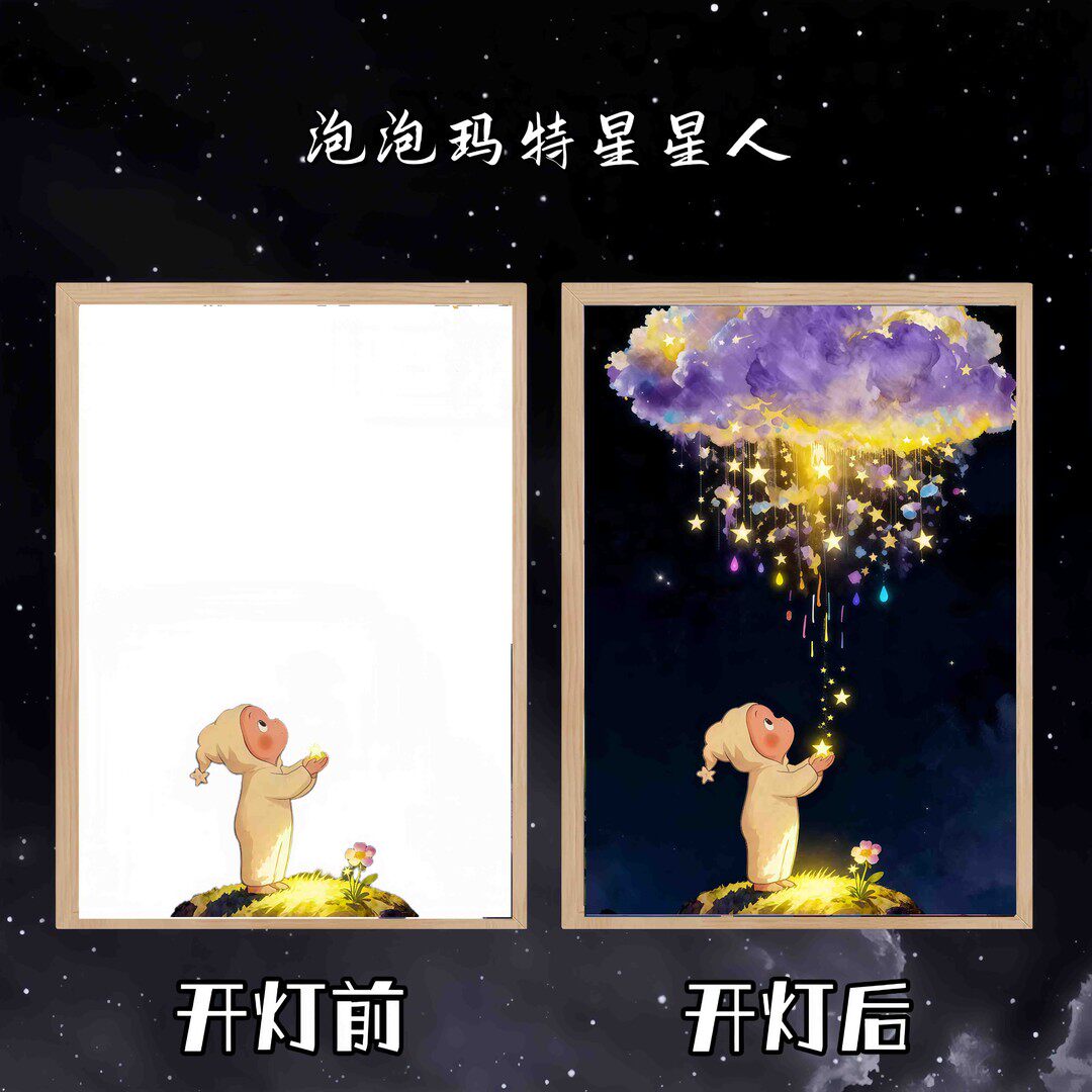 星星人装饰摆件房炫关走道灯画