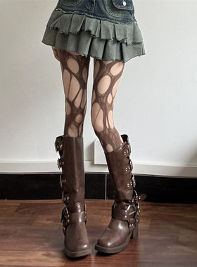 日系洛丽塔白色蕾丝丝袜 菱格镂空提花显瘦甜美连裤袜