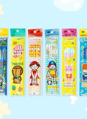 日本KITA-BOSHI北星铅笔学生用铅笔 5支装 HB/B/2B木质儿童卡通款