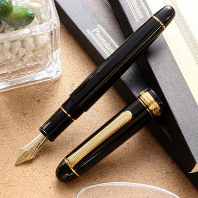 Q日本白金PLATINUM 3776钢笔 世纪百年系列墨水笔 音乐 黑色 14K