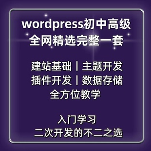 2022wordpress视频教程零基础入门自学建站主题插件开发搭建网站