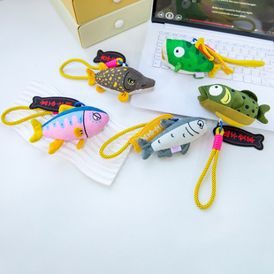 绝不空军搞怪创意鱼钥匙扣挂件钓友礼物男生背包挂饰玩偶活动礼品