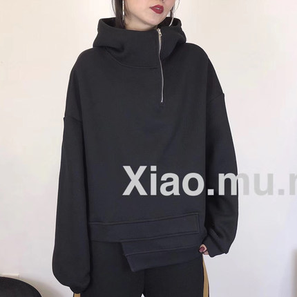 小木南K7117韩版卫衣女加厚连帽上衣ins个性百搭显瘦宽松大码帽衫