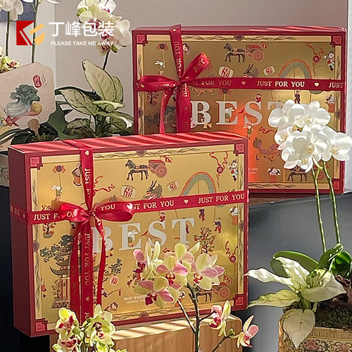 国潮舞龙灯礼盒中国风水果包装盒