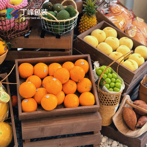 实木水果筐店铺陈列展示道具箱