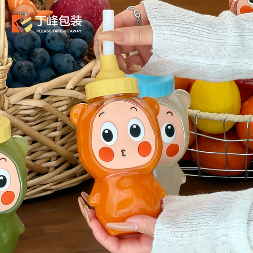 幸运星仔卡通果汁瓶可爱塑料瓶