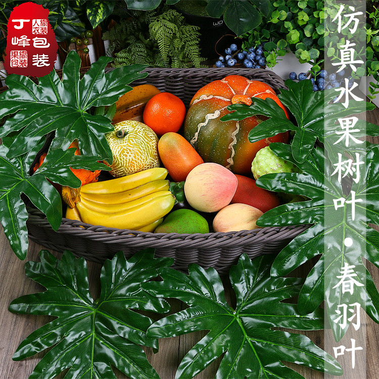 仿真极简风家居装饰水果店树叶图片