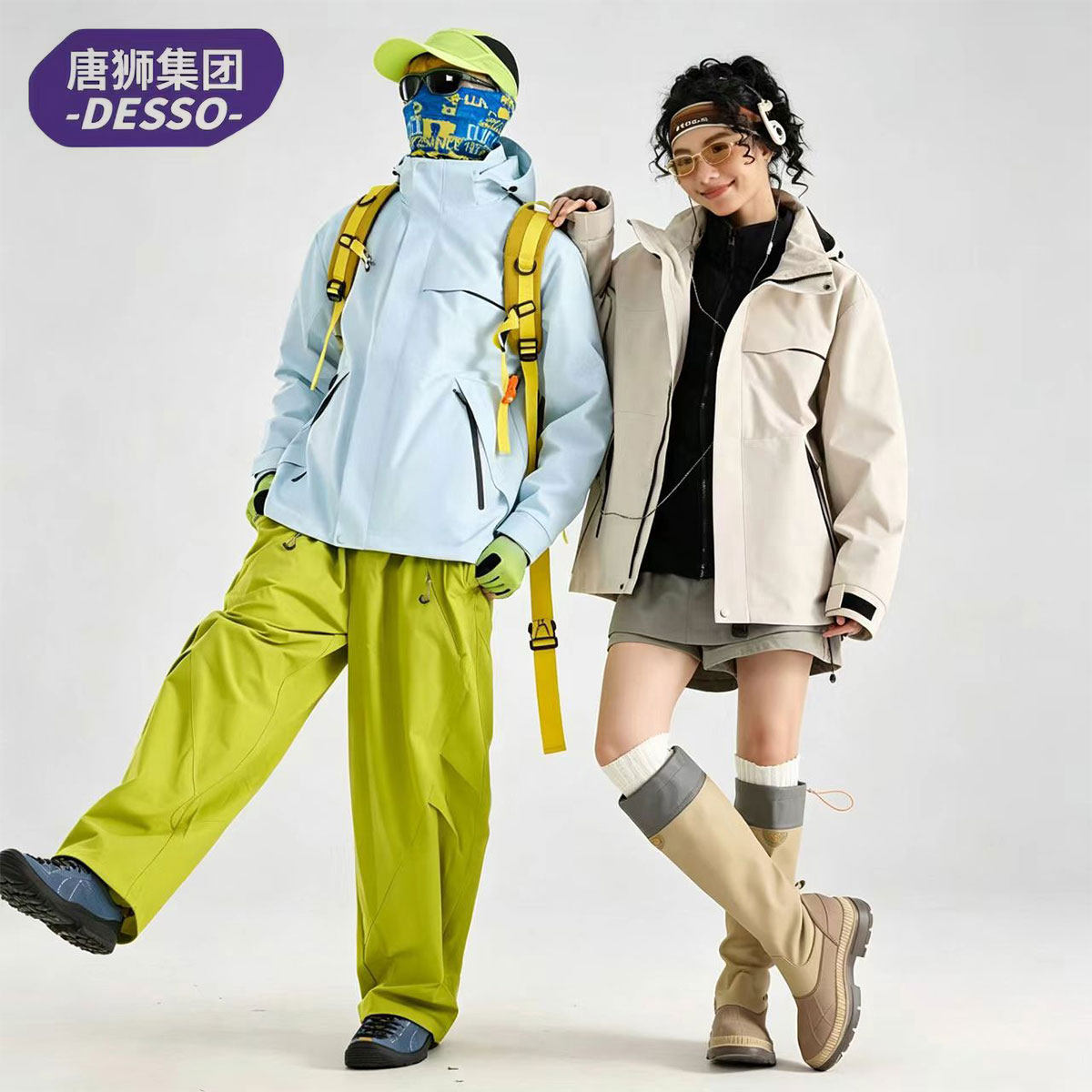 Desso情侣款三合一防风冲锋衣