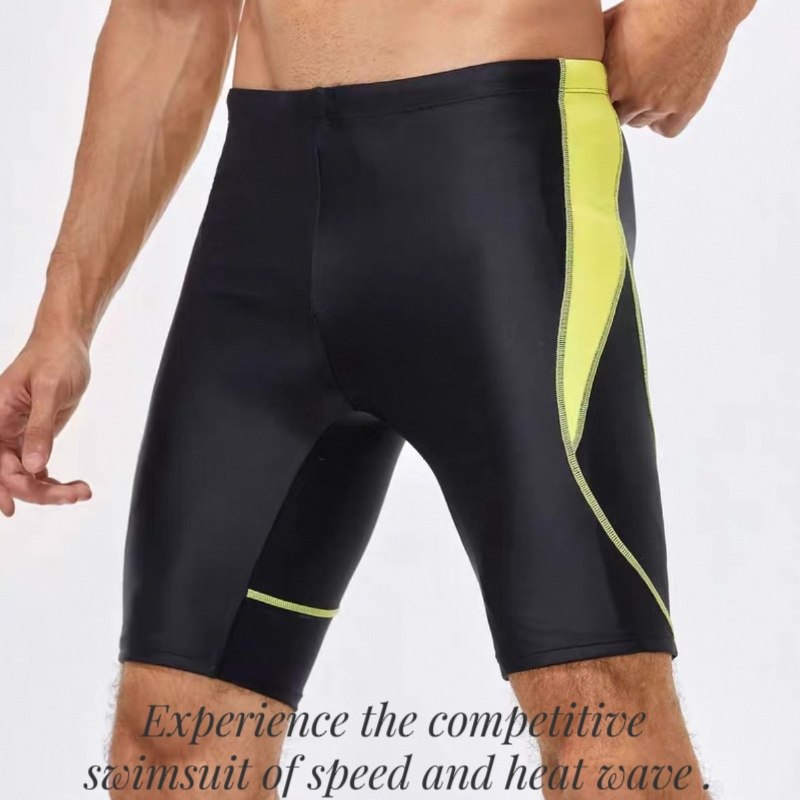 Amber外单男士分体泳衣温泉专业训练平角泳裤速干时尚线条抽绳款