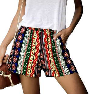 速干时尚 Amber外单男女士同款 亚马逊印花度假风短裤 泳裤 休闲 美式