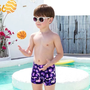 Amber儿童泳裤 中童泳衣迷彩青少年可调抽绳 男女童平角速干短裤