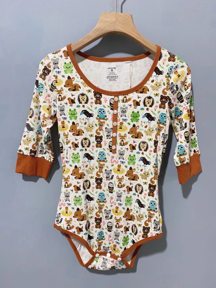 amber外单 欧美时尚数码印花女士中短袖打底三角连体睡衣无胸垫