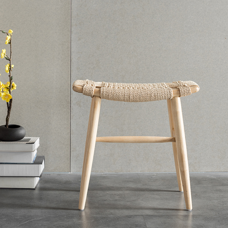 北欧实木藤编矮凳梳妆凳换鞋凳