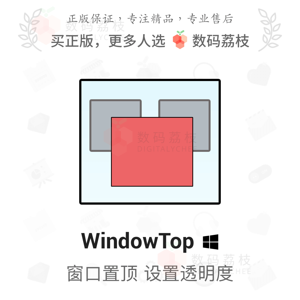 数码荔枝| WindowTop[Win]窗口置顶透明度修改工具正版软件 教育培训 办公软件&效率软件/电脑基础 原图主图