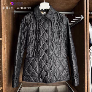 新款 外套女 女装 格纹单排扣 8049866 菱形绗缝棉服 海外折扣店代购