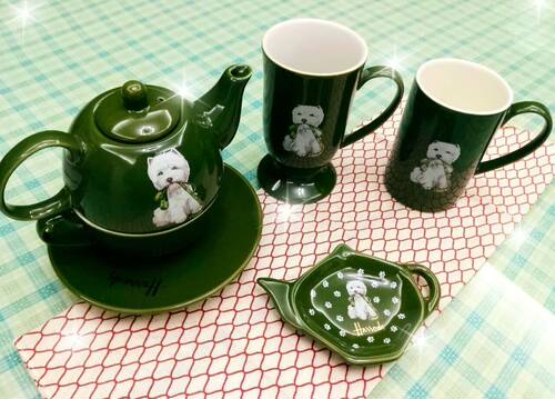 harrods英国哈罗斯小狗陶瓷茶壶