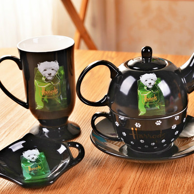 出口英国伦敦harrods高脚杯茶壶