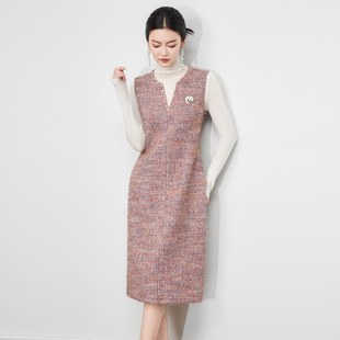 背心加厚连衣裙 温柔优雅千金小香粗花呢无袖 2513803 南油高货法式