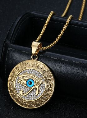 荷鲁斯之眼吊坠项链钛钢