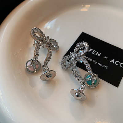 CANFEN欧美小香风镶钻西太后耳环