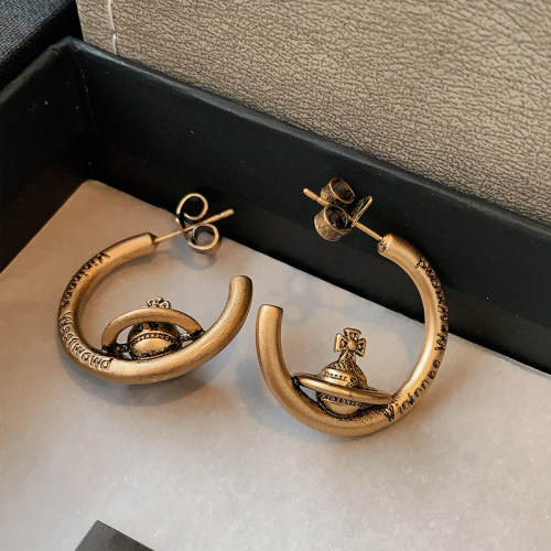 CANFEN小众设计感西太后土星耳环