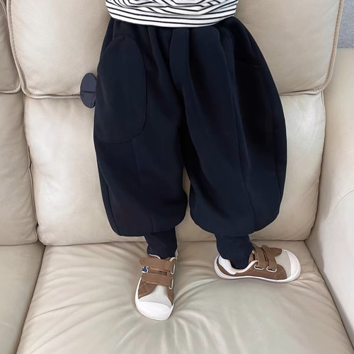女童休闲裤洋气束脚裤男童保暖裤
