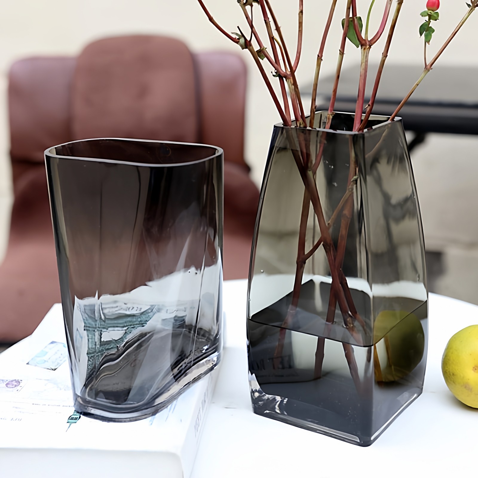 ins风简约创意玻璃透明花瓶插花客厅水培鲜花花器轻奢餐桌摆件,家居饰品,花瓶,淘宝优惠券,粉丝福利购,淘宝优惠卷