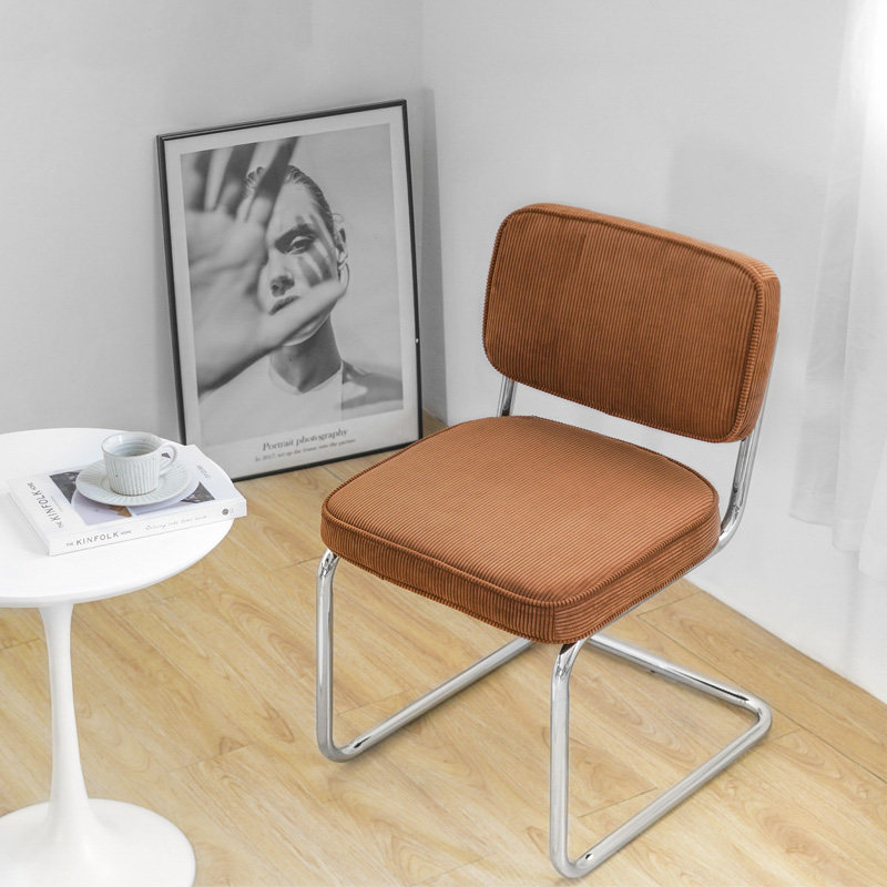 复古灯芯绒软包休闲椅北欧简约