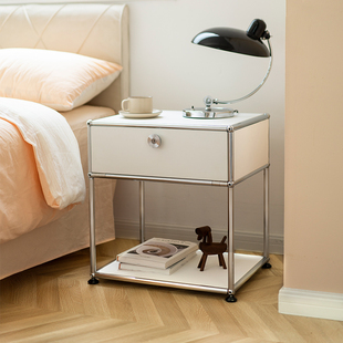 【清仓】不锈钢中古USM床头柜置物架多功能模块组合柜床边小柜子