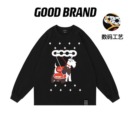 GOOD BRAND旗舰店雪纳瑞榻榻米长袖男女国潮正品情侣运动宽松上衣