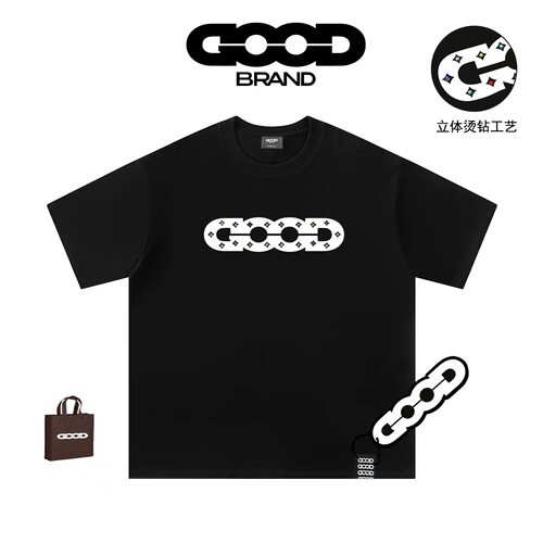 GOOD BRAND旗舰店正品烫钻立体短袖t恤男女美式休闲情侣运动上衣