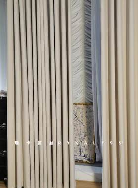 瑞卡丽丝推荐做卧室的高遮光侘寂亚麻风窗帘客厅高温定型现代简约