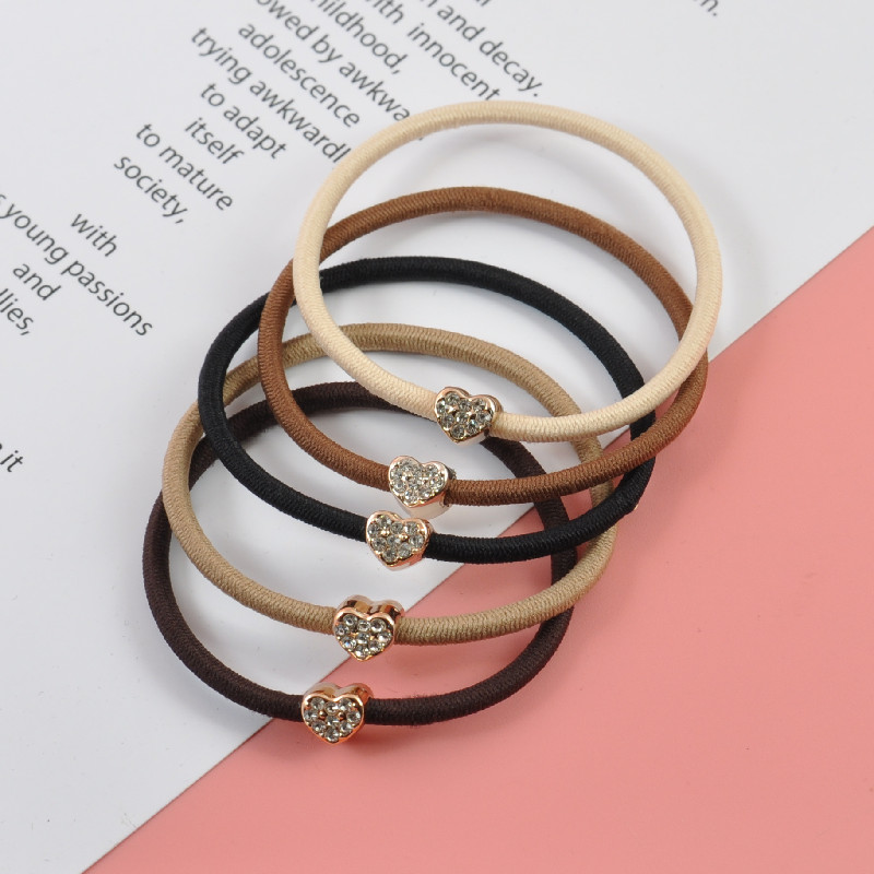 简约流行水钻爱心头绳新款发圈