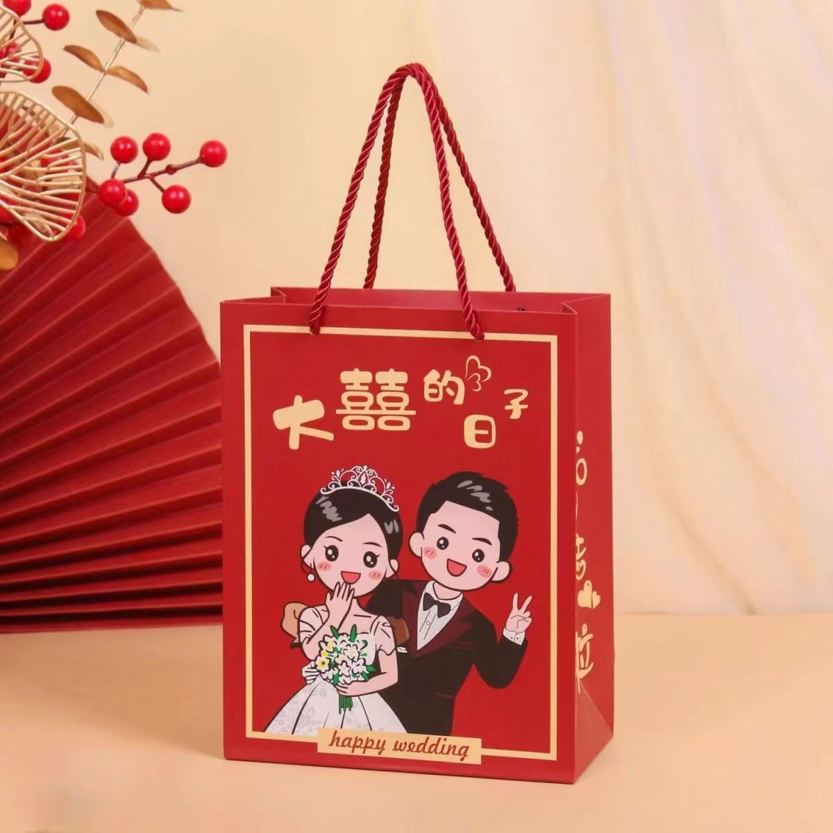 婚礼用品回礼喜糖高级礼品袋糖果袋子手提袋结婚婚庆伴手喜袋糖盒