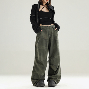 初代美希MEYSIKIM裤子宽松bf慵懒风休闲裤女款2025新款迷彩工装裤