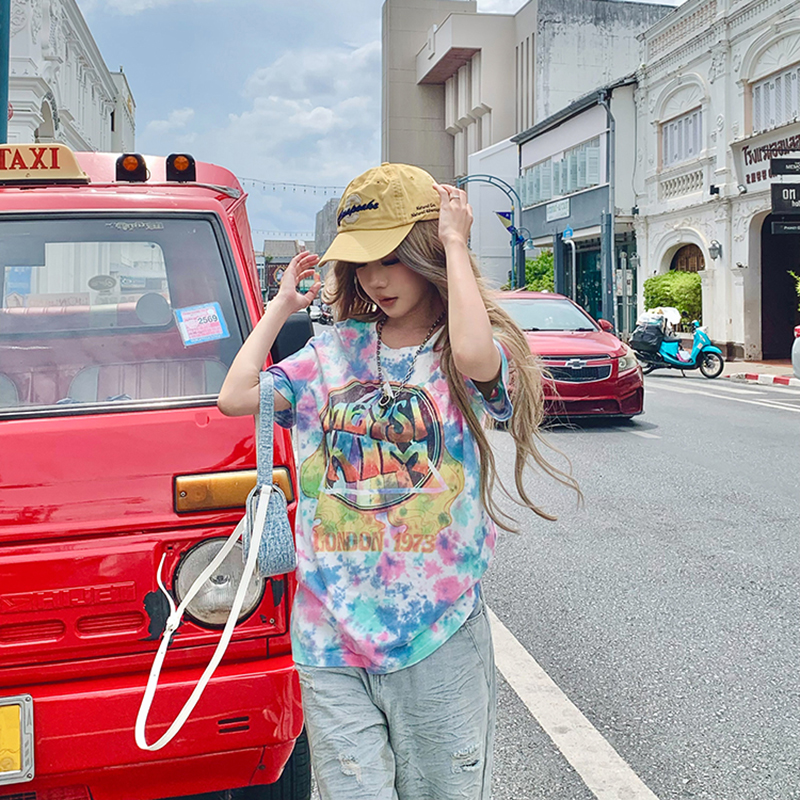 初代美希MEYSIKIM 现货 短袖t恤女2025新款夏全棉印花上衣ME0038