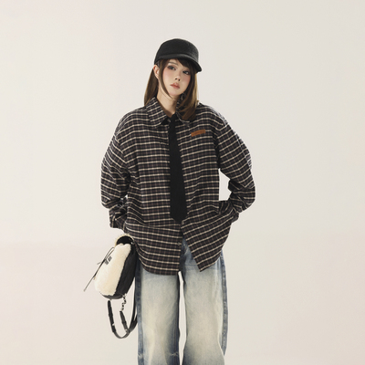 初代美希MEYSIKIM格子衬衫女2025新款爆款高级感轻奢减龄洋气上衣