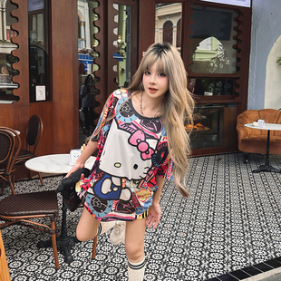 3D印花卡通初夏日漂亮小上衣 女t恤2025新款 初代美希MEYSIKIM 短袖