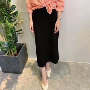 贝莉服饰黑色后开叉休闲半裙 BELLY