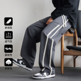 2025新款条纹卫裤男春秋季宽松直筒裤潮流百搭长裤CK2578-特P39，男装休闲裤，电商A076