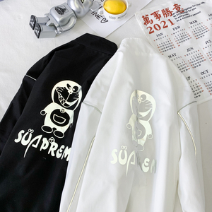 夹克服秋季男女夜光反光外套宽松港风中性风摆拍26J图片