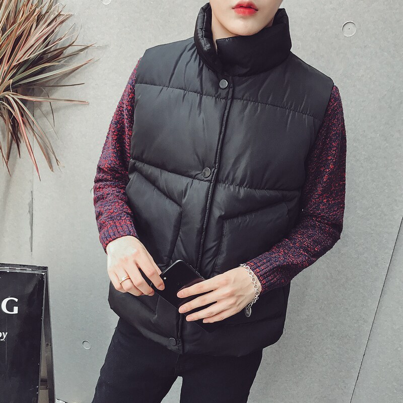 羽绒棉马甲男女秋冬情侣中性风棉衣港风模特外套21MJ12图片