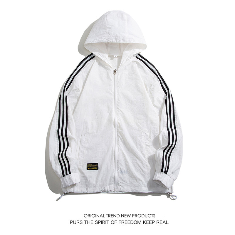 夏季工装外套男超薄冰丝防紫外线情侣防晒衣服白底图4FS19603-P30,男装夹克,电商A076