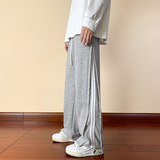 灰色条纹直筒裤男宽松休闲长裤潮流百搭男装裤子CK6812-特P40，男装休闲裤，电商A076