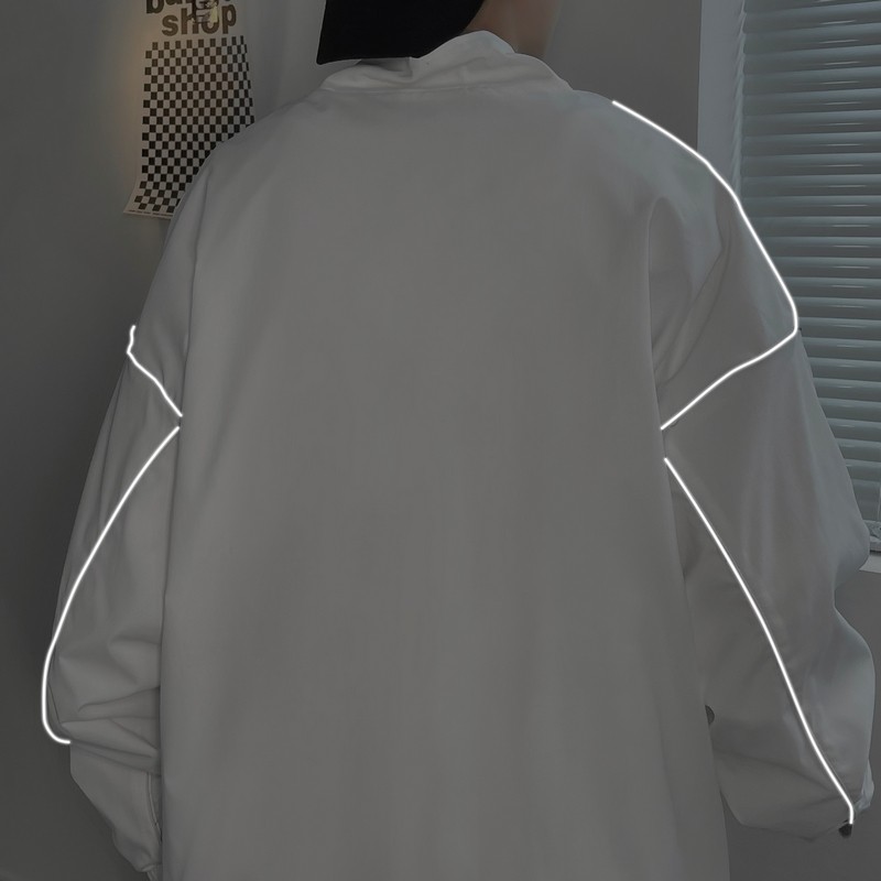 夹克秋季服男女白墙夜光反光外套薄款港风中性风男43J图片