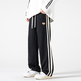 青春活力侧边条纹拼接运动裤男宽松直筒休闲长裤潮牌CK271-特P30，女装休闲裤，电商A076